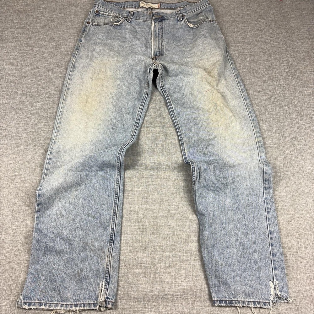 Levis 569 Relaxed Straight Jeans Mens 36x34 Blue Distressed Denim Vintage Y2K